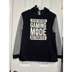 Boys 24/7 365 SPORTS Gaming Mode Hoodie Size 16 Black Grey